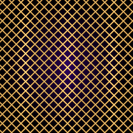 Vector gold lattice pattern on black backgroundのイラスト素材