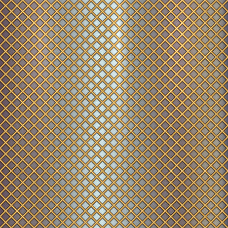 Vector gold grille pattern on metal steel backgroundのイラスト素材