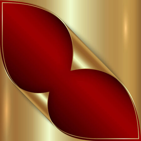 Vector abstract red and golden metallic backgroundのイラスト素材