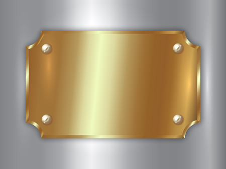 Vector abstract precious metal golden award plateのイラスト素材