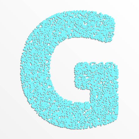 Vector multi color alphabet with grain texture, letter Gのイラスト素材