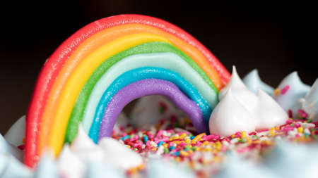 Fondant Rainbow Cake Topper closed viewの写真素材