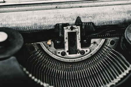 close up image of old vintage typewriterの写真素材