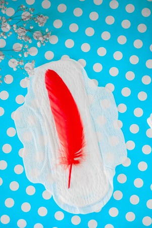 Woman critical days, gynecological menstruation cycle period. Sanitary woman hygieneの写真素材