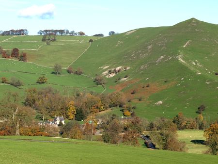 Ilam one of the most visited spots in the Manifold Valley, Peak District National Park.の写真素材