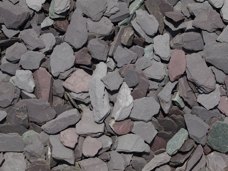 plum blue green grey slate chippings, decorative  garden aggregateの写真素材