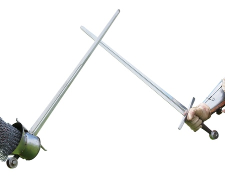 two crossed swords isolated on white background