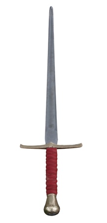 medieval long or great sword isolated on whiteの写真素材