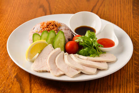 Delicious Looking Singaporean Chicken Riceの写真素材