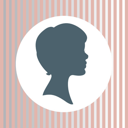 vector silhouette of woman face  のイラスト素材