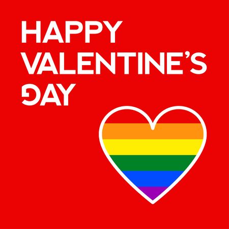 Vector illustration. Colorful greeting card. Text Happy Valentine's Dayのイラスト素材