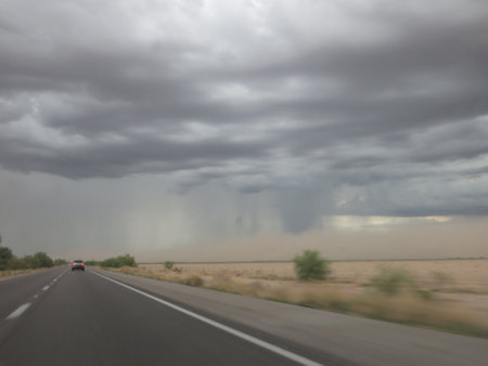 Monsoon Clouds seen from I-10 North Driving into Phoenixの写真素材