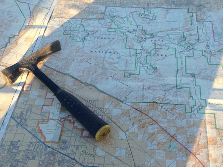 Rock Hammer on Map at Joshua Tree National Park, California