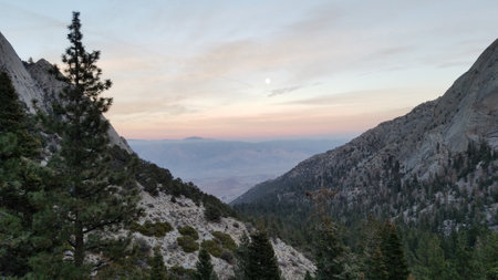 Sunset from Mt Whitney Trail, Hiking Near Lone Pine, California