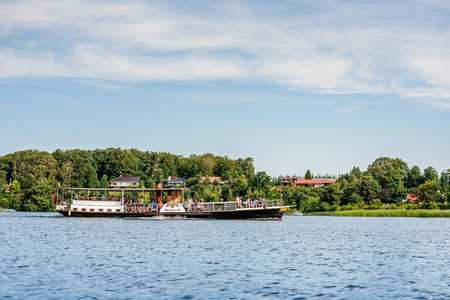 SILKEBORG, DENMARK - JULY 25 - 2014: Hjejlen, the oldest functional steamboat in the worldのeditorial素材
