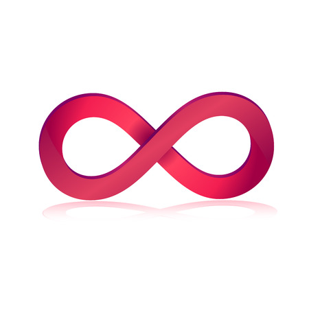 Pink infinity symbol in 3d vector illustrationのイラスト素材