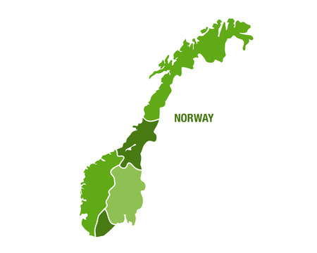 Vector illustration of the map of Norwayのイラスト素材