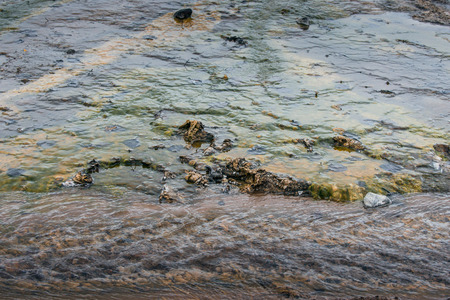 Water on geothermal surface in Iceland