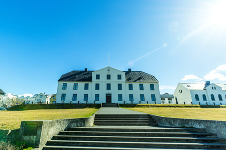 REYKJAVIK, ICELAND - APRIL 9 - 2016: The minister resident Stjornarradshusid in Reykjavikのeditorial素材