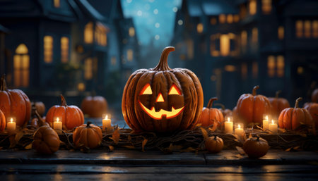 Cute yet devilishly wicked! Embrace the spooky spirit with our Halloween pumpkin - a perfect blend of adorableness and mischief. Get ready for a hauntingly fun night! #SpookySeason. Generative AI illustrationsの素材