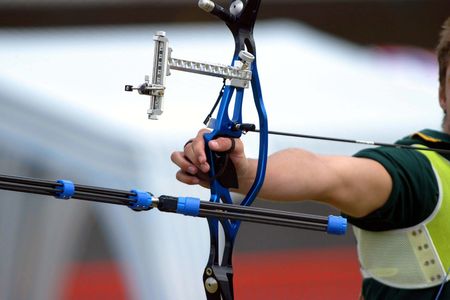 Archery bow and arrow, equipment.の写真素材