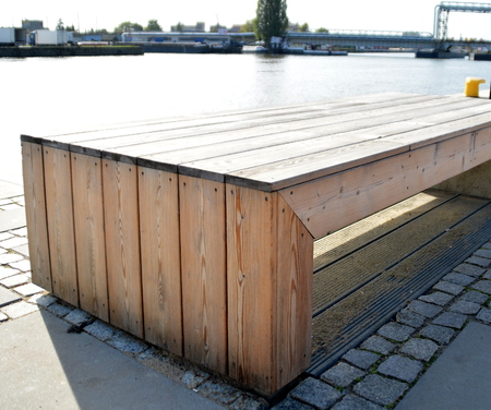urban wooden bench