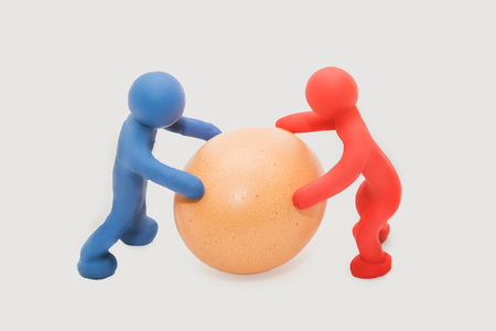 Two plasticine little man.の写真素材
