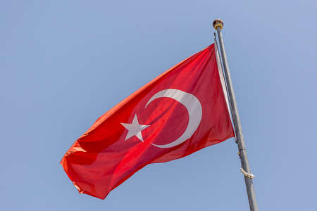 The national flag of Turkey.の写真素材