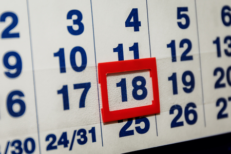 Wall calendar with days of the week.の写真素材