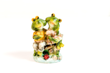 Frog figure on white background. Frog figure. Decor.の写真素材