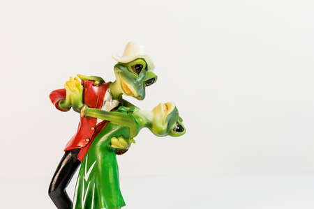 Frog figure on white background. Frog figure. Decor.の写真素材