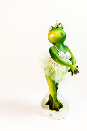Frog figure on white background. Frog figure. Decor.の写真素材