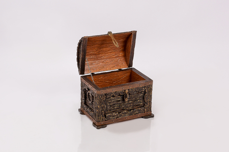 Wooden chest for clothes and things. Retro style. Dowry.の写真素材