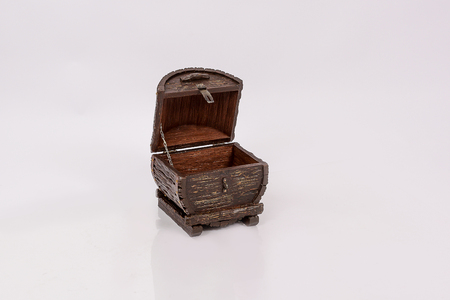 Wooden chest for clothes and things. Retro style. Dowry.の写真素材