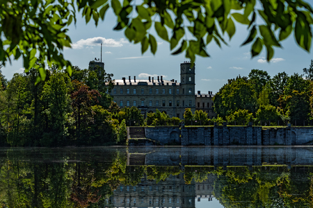 Palace Park in Gatchina, Leningrad region, Russia.のeditorial素材