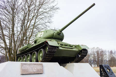 March 7, 2020 the city of Kirovsk, Leningrad Region. Monument to the tankmen of the Leningrad Front.のeditorial素材