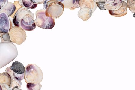 Beautiful picture frame made of shells for a summer mood.