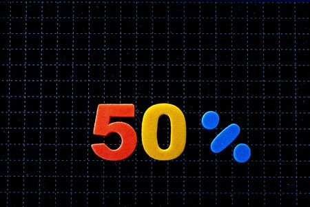 Numbers with the percent sign. The concept of promoting products and services. Sales and discounts, attracting customers.の写真素材