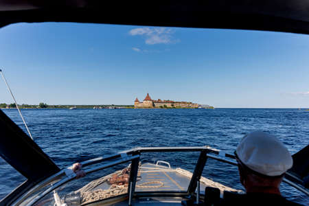The Oreshek Fortress In Saint Petersburg. Russia. The Castle Nut. Leningrad region. City of Shlisselburg. Neva. An ancient fortress on the island. Summer panorama of the Oreshek fortress. travel to Russia.のeditorial素材