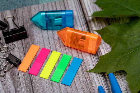 Office supplies or supplies for school and University study on the table. The concept of obtaining...