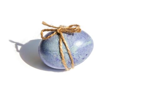 Colored grey and blue decorated Easter Eggsの写真素材