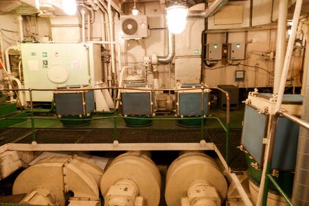 MURMANSK, RUSSIA jun 2019 Interior of the Soviet atomic icebreaker Lenin steam turbineのeditorial素材