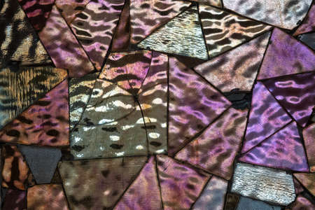 a wall of glittering mosaics of crystals and diamonds pattern wall.の写真素材