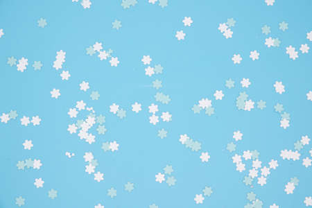 Boxes with gifts on a blue cyan background. White notepad. Happy new year. Space for text. Colorful Concept. New Year background. Christmas.の写真素材