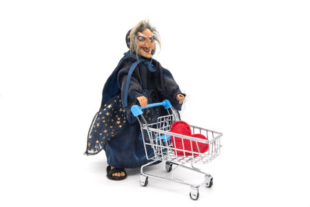 La befana , the traditional witchs costume for the epiphany holidayの写真素材