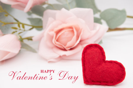 Valentines day red heart Holidays cardの写真素材