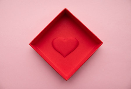Valentines day red heart Holidays cardの写真素材