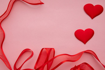 Valentines day red heart Holidays cardの写真素材