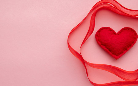 Valentines day red heart Holidays cardの写真素材