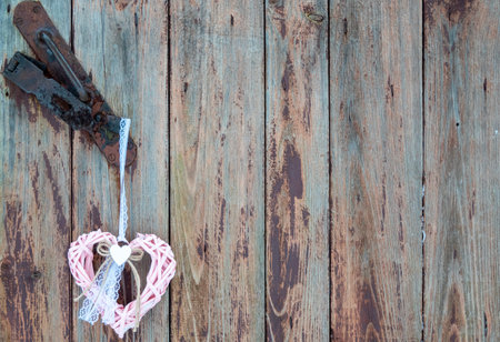 Valentines day red heart Holidays cardの写真素材